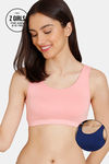 Zivame Girls Double Layered Non Wired Full Coverage Beginners Bra (Pack of 2) - Multicolor — thumbnail 1